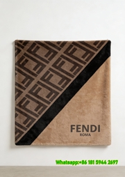 Fendi Roma Diagonal Split FF Monogram Flannel Sofa Throw Blanket Luxury Designer IMG_9336